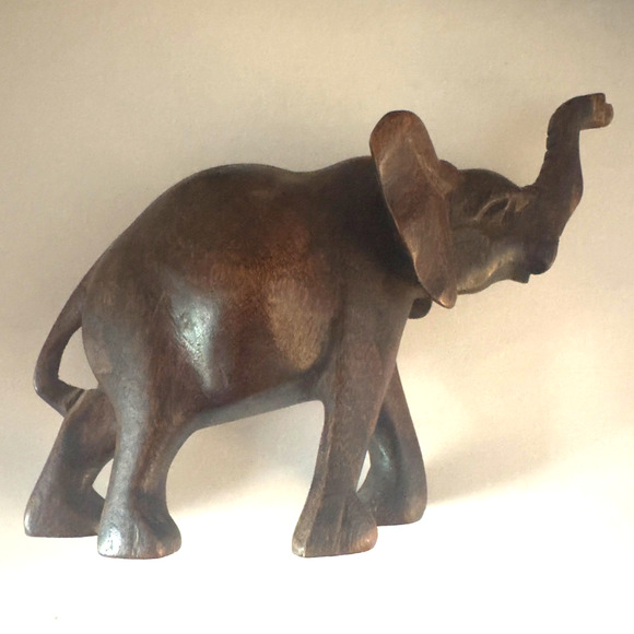 Unbranded Other - Vintage Wooden Elephant Hand Carved Wood